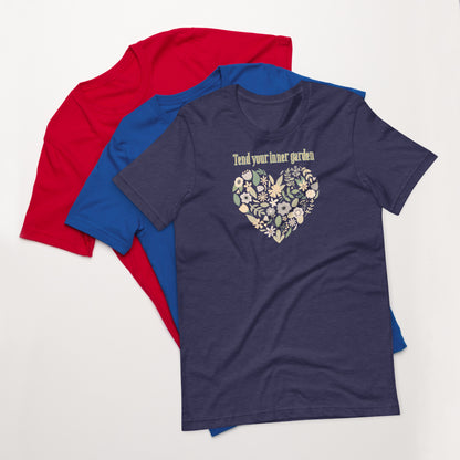 Tend Your Inner Garden T-Shirt – Mindful Self-Care Quote Tee for Spiritual Growth & Wellness